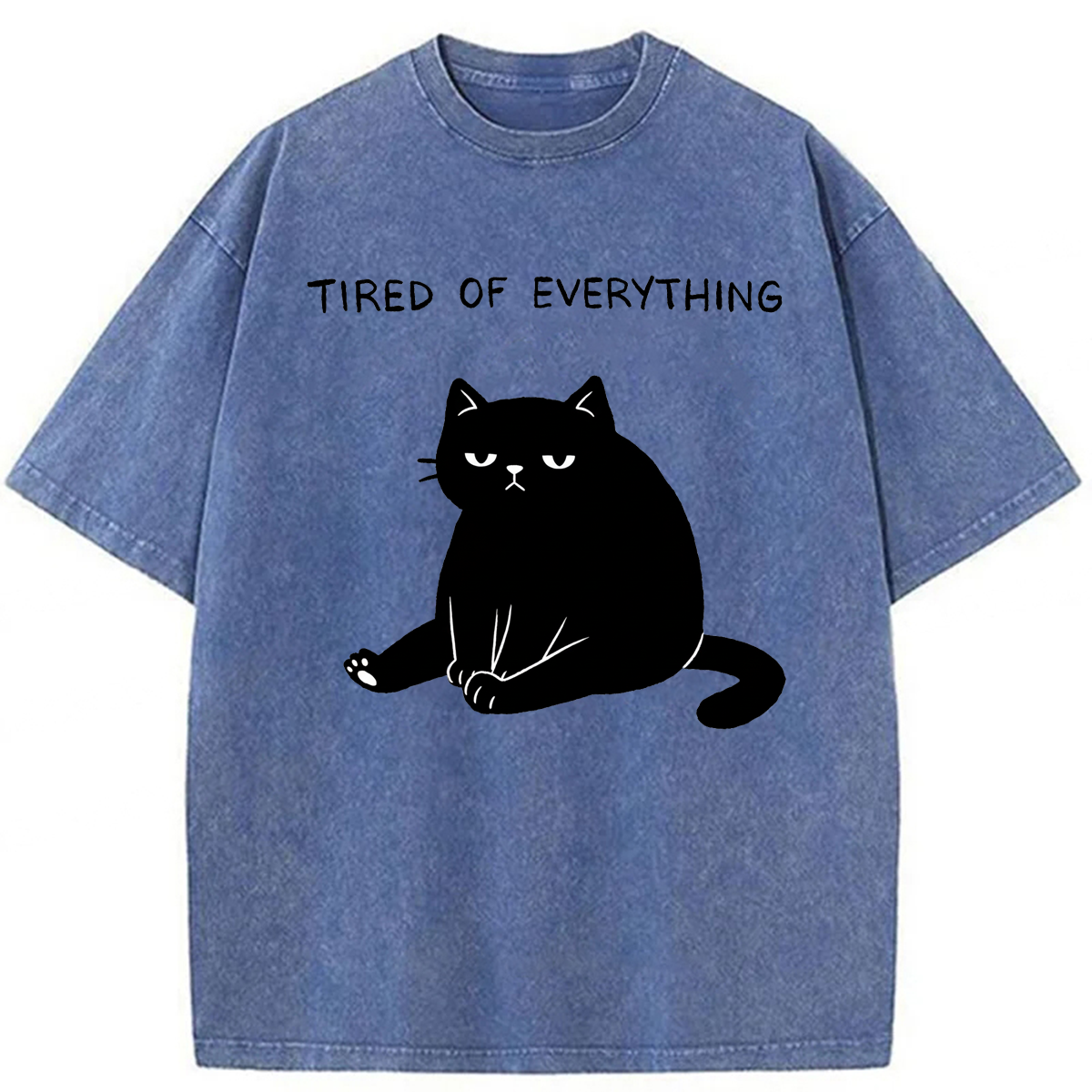 Tokyoviva Black Cat Tired Of Everything Washed T-shirt