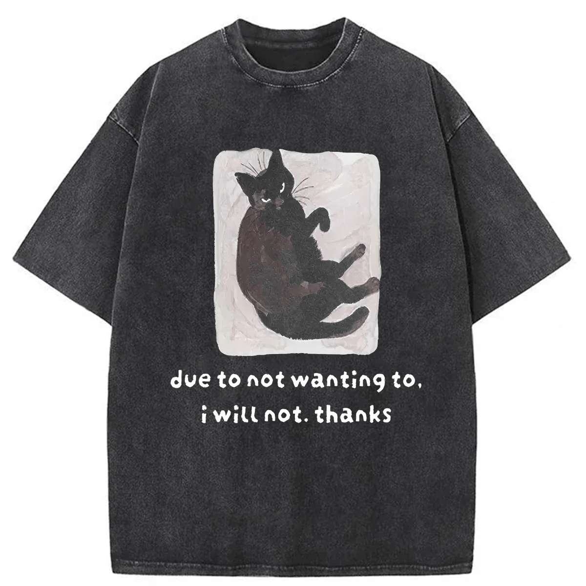Tokyoviva Cat Says No Thanks Washed T-shirt