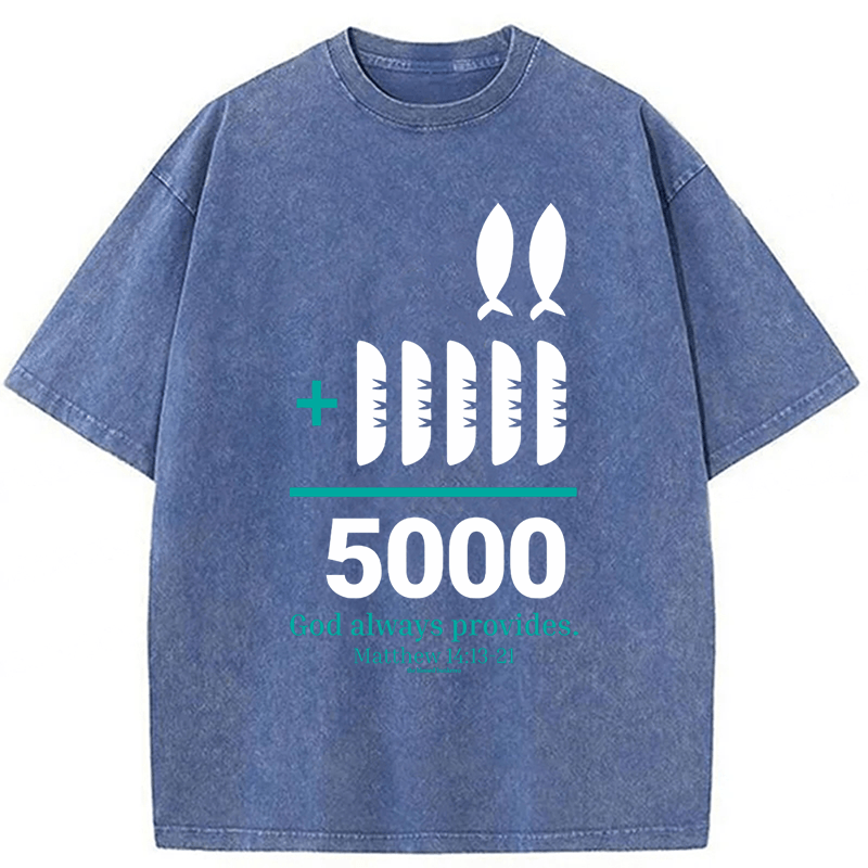 Tokyoviva Loaves And Fishes Bible Verse Washed T-shirt