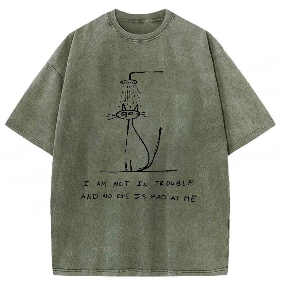 Tokyoviva A Sad Cat Alone Washed T-shirt