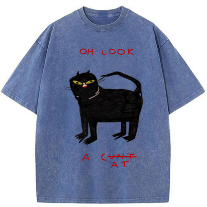 Tokyoviva Funny Cat Oh Look Washed T-shirt