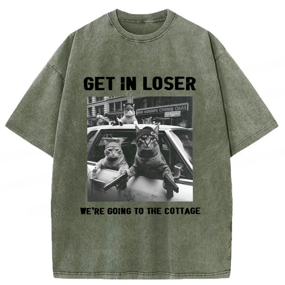 Tokyoviva Bandit Cat Washed T-shirt