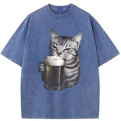 Tokyoviva Cat Beer Washed T-shirt