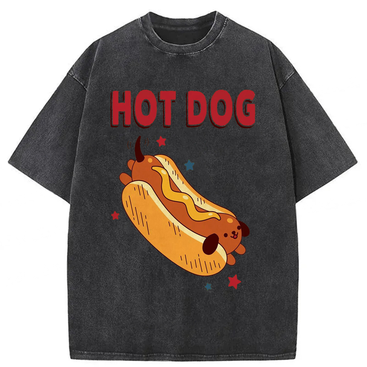 Tokyoviva Funny Hot Dog Washed T-shirt