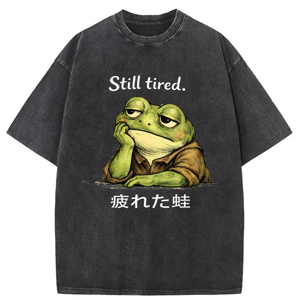 Tokyoviva Still Tired Frog Washed T-shirt
