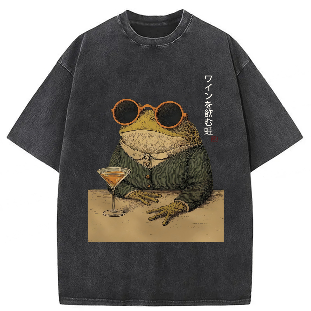 Tokyoviva Frog With Cocktail Washed T-shirt