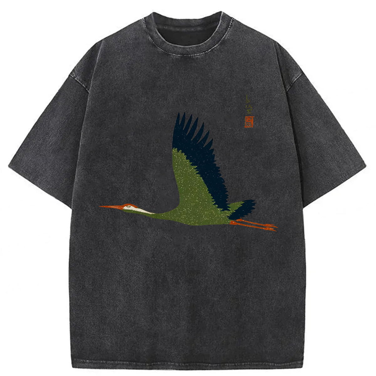 Tokyoviva Flying Crane  Washed T-shirt
