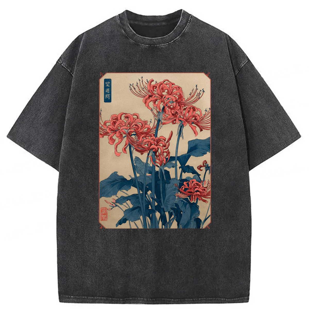 Tokyoviva Japanese Red Spider Lily Washed T-shirt
