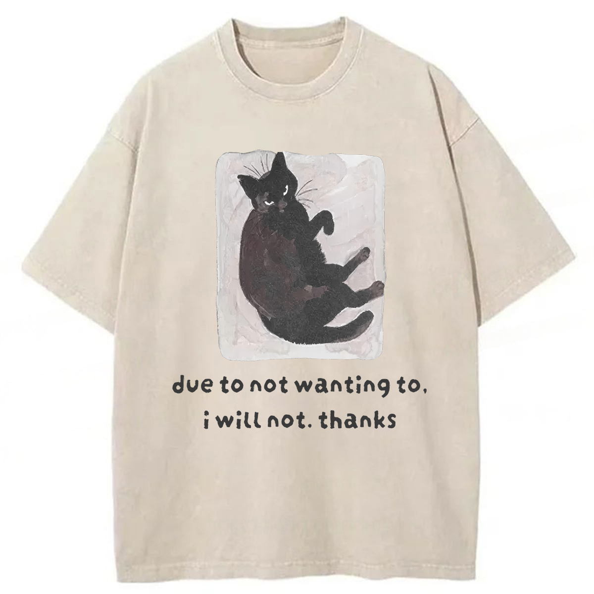 Tokyoviva Cat Says No Thanks Washed T-shirt