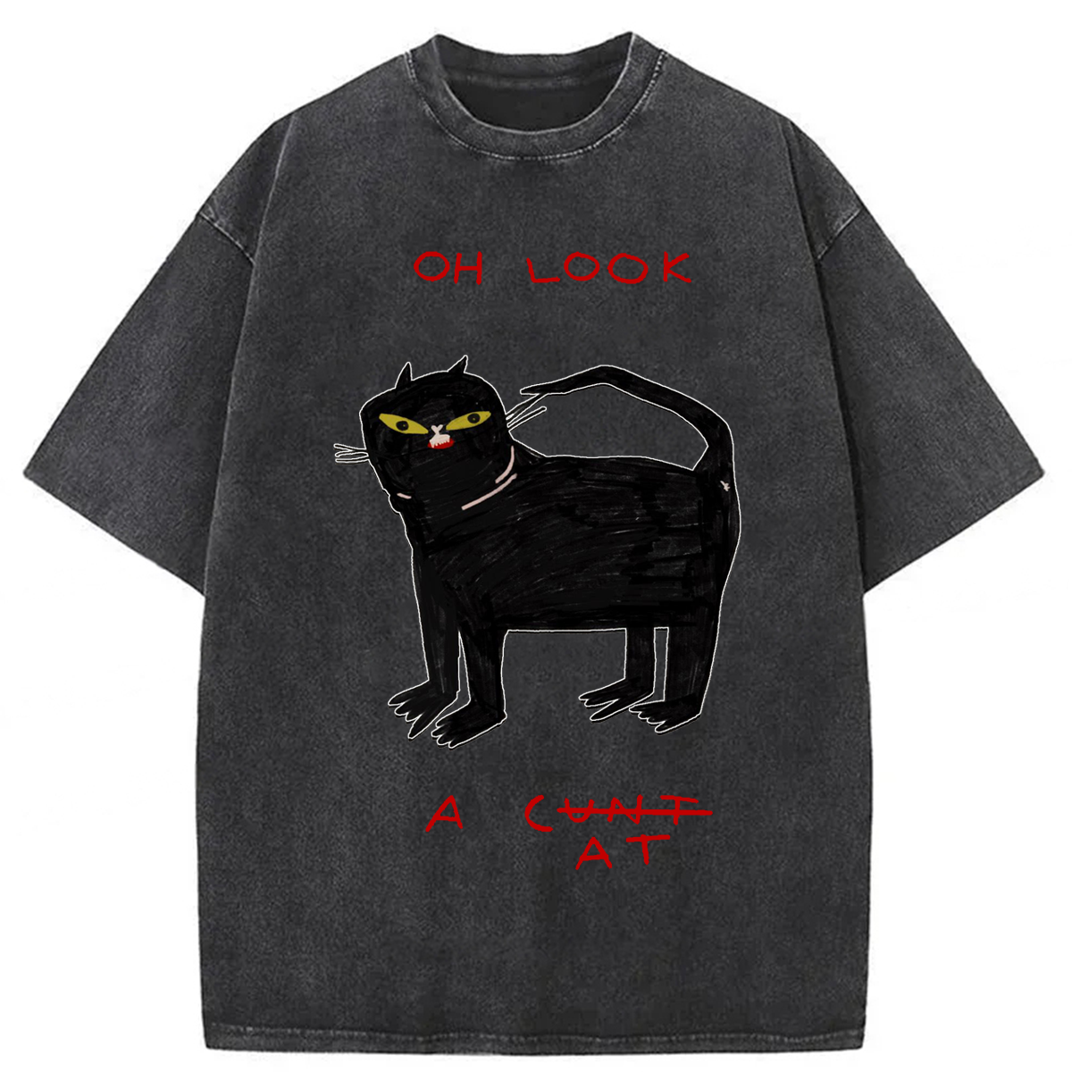 Tokyoviva Funny Cat Oh Look Washed T-shirt
