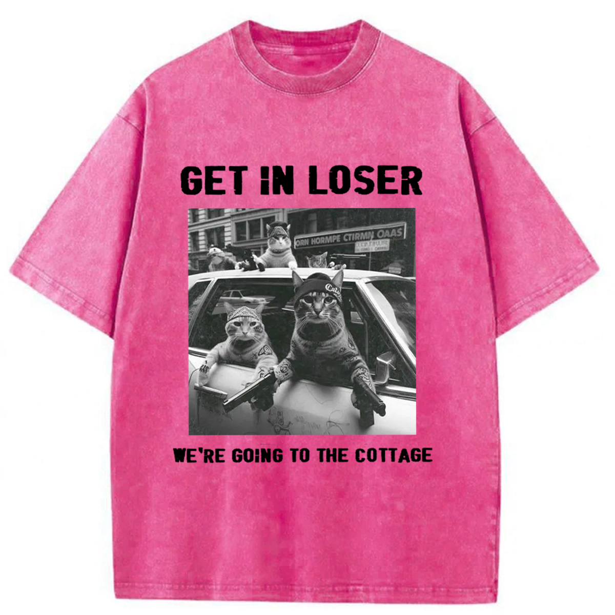 Tokyoviva Bandit Cat Washed T-shirt