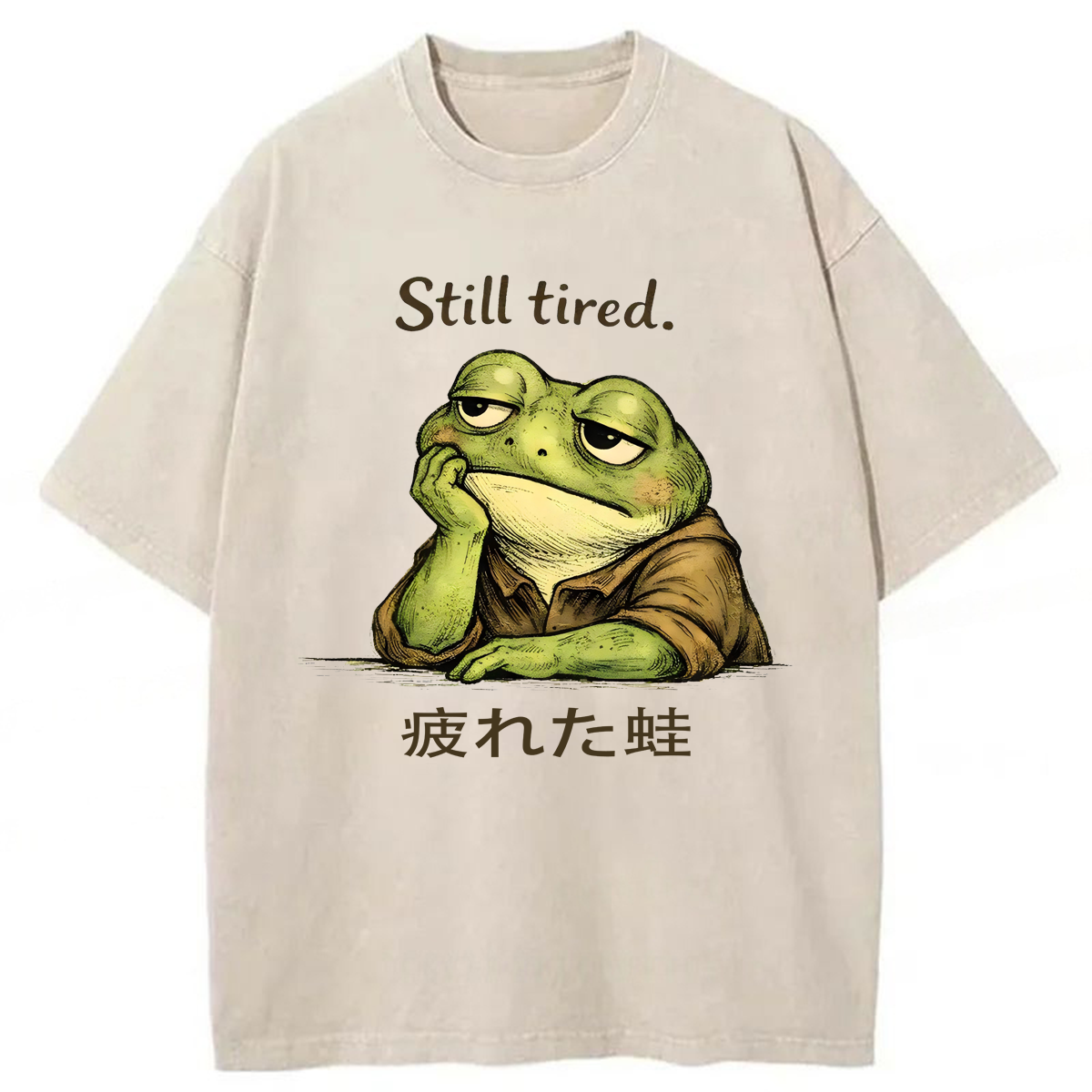 Tokyoviva Still Tired Frog Washed T-shirt