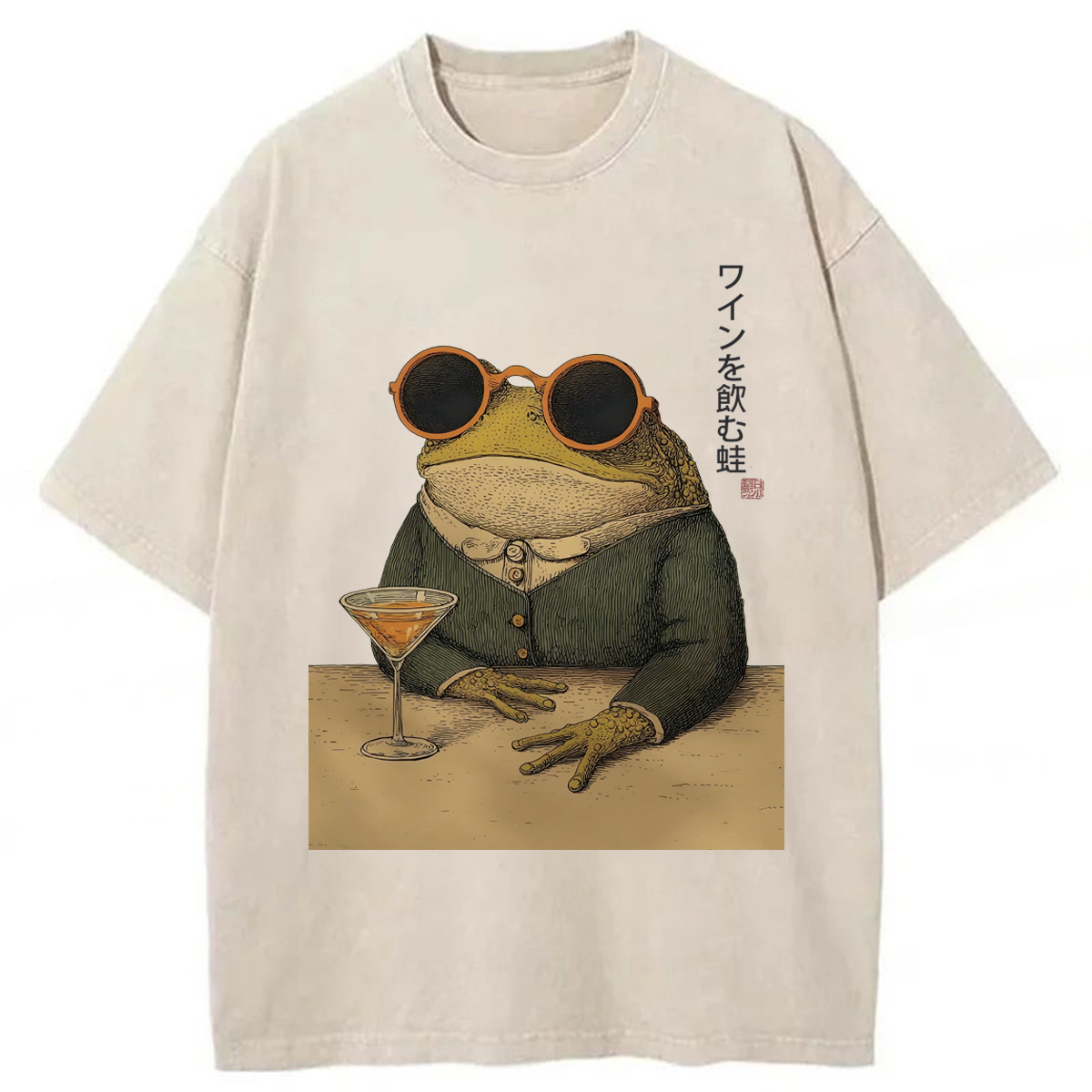 Tokyoviva Frog With Cocktail Washed T-shirt