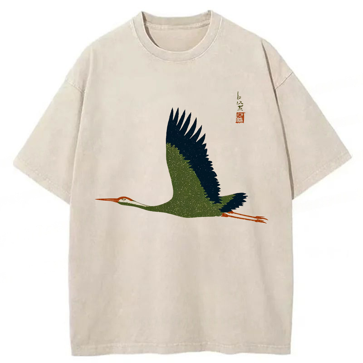 Tokyoviva Flying Crane  Washed T-shirt