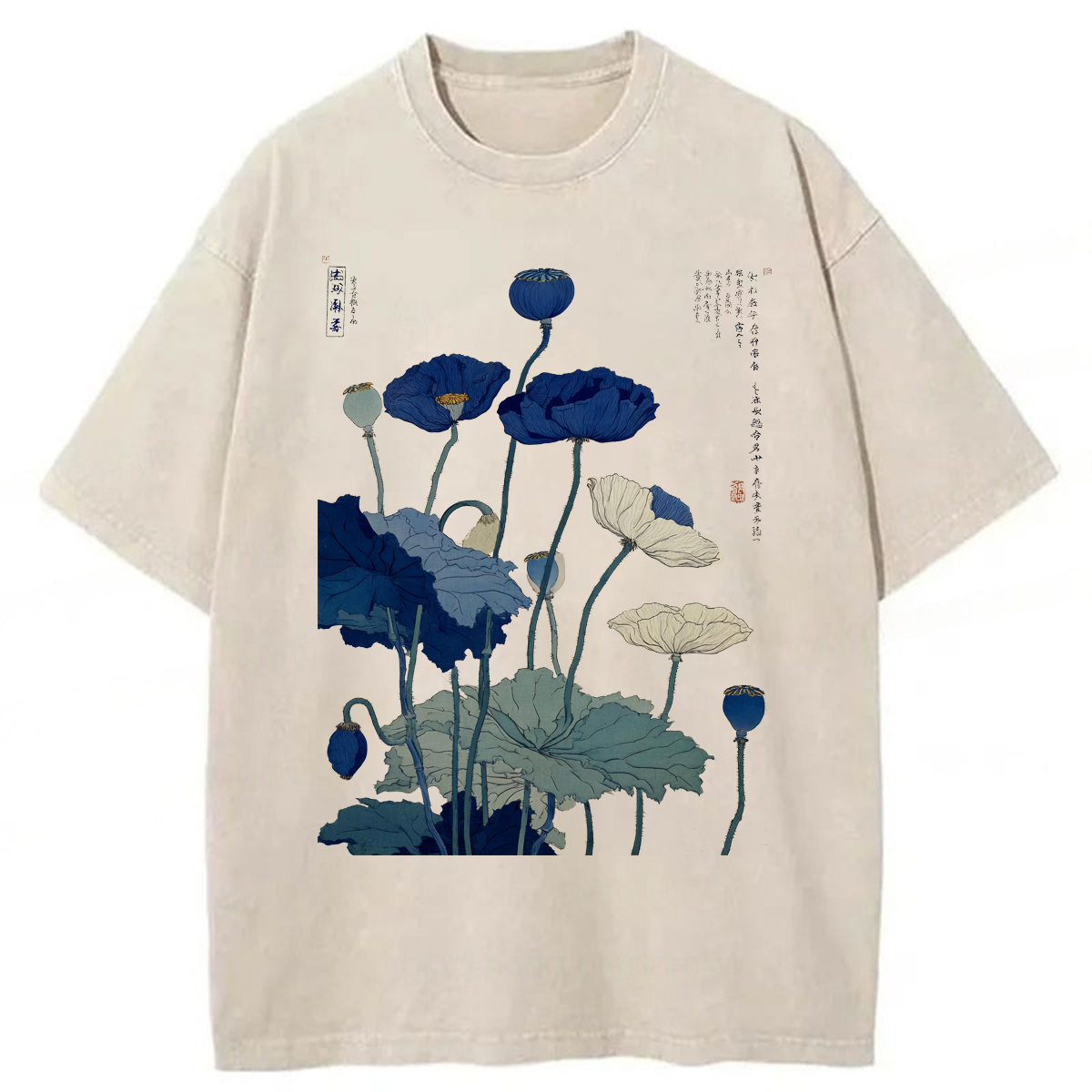 Tokyoviva Vintage Lotus Flower Washed T-shirt