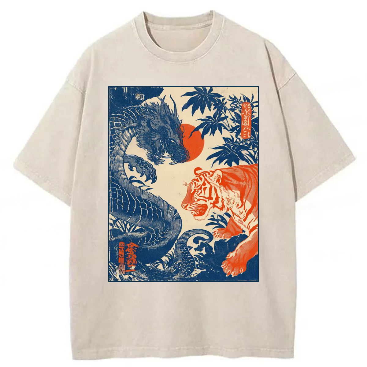 Tokyoviva Japanese Dragon Tiger Washed T-shirt