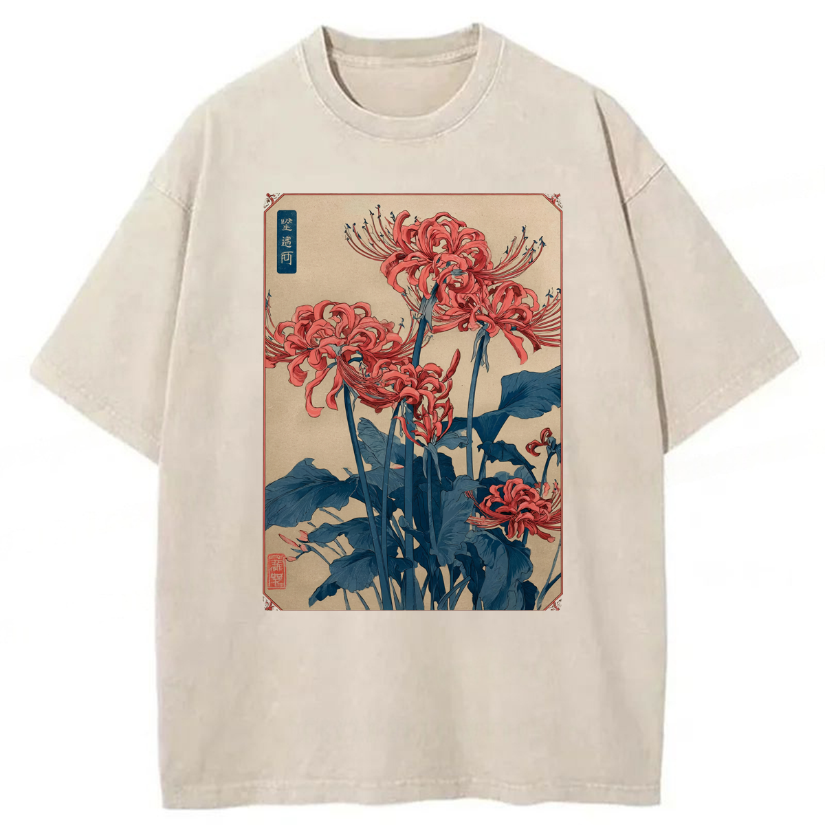 Tokyoviva Japanese Red Spider Lily Washed T-shirt