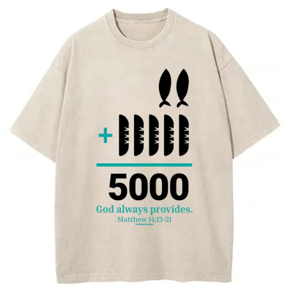Tokyoviva Loaves And Fishes Bible Verse Washed T-shirt