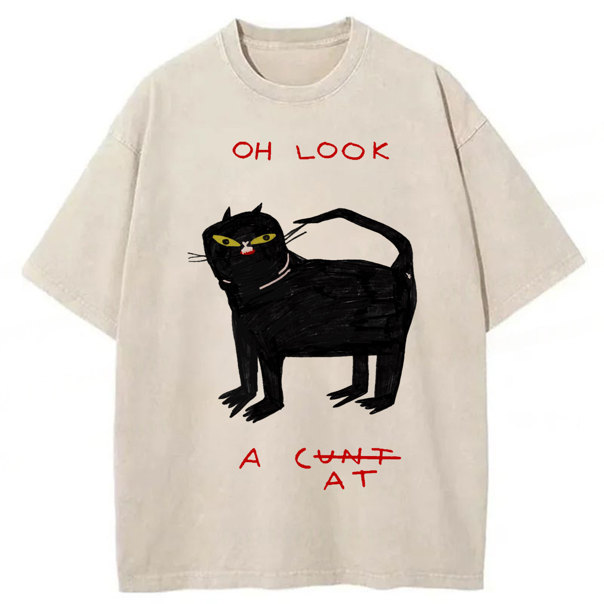 Tokyoviva Funny Cat Oh Look Washed T-shirt