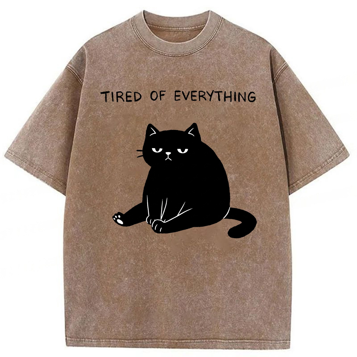 Tokyoviva Black Cat Tired Of Everything Washed T-shirt