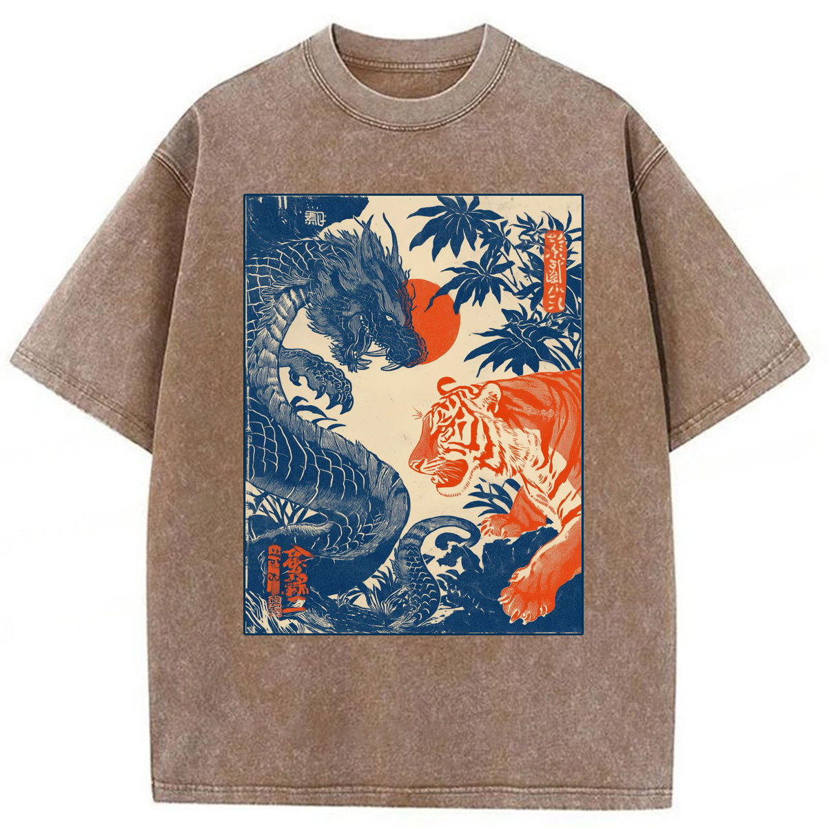 Tokyoviva Japanese Dragon Tiger Washed T-shirt