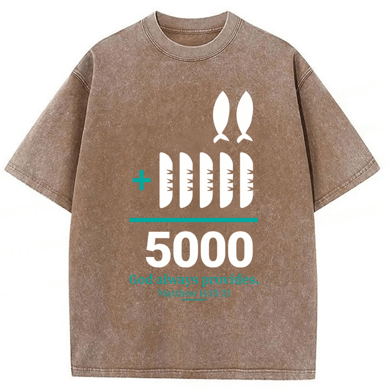 Tokyoviva Loaves And Fishes Bible Verse Washed T-shirt