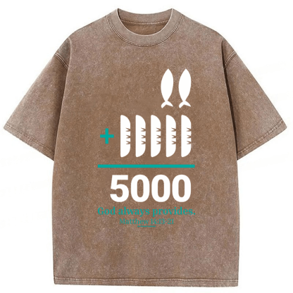 Tokyoviva Loaves And Fishes Bible Verse Washed T-shirt