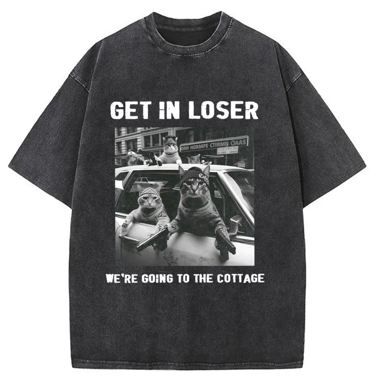 Tokyoviva Bandit Cat Washed T-shirt