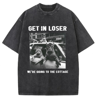 Tokyoviva Bandit Cat Washed T-shirt