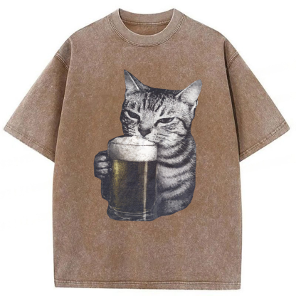 Tokyoviva Cat Beer Washed T-shirt