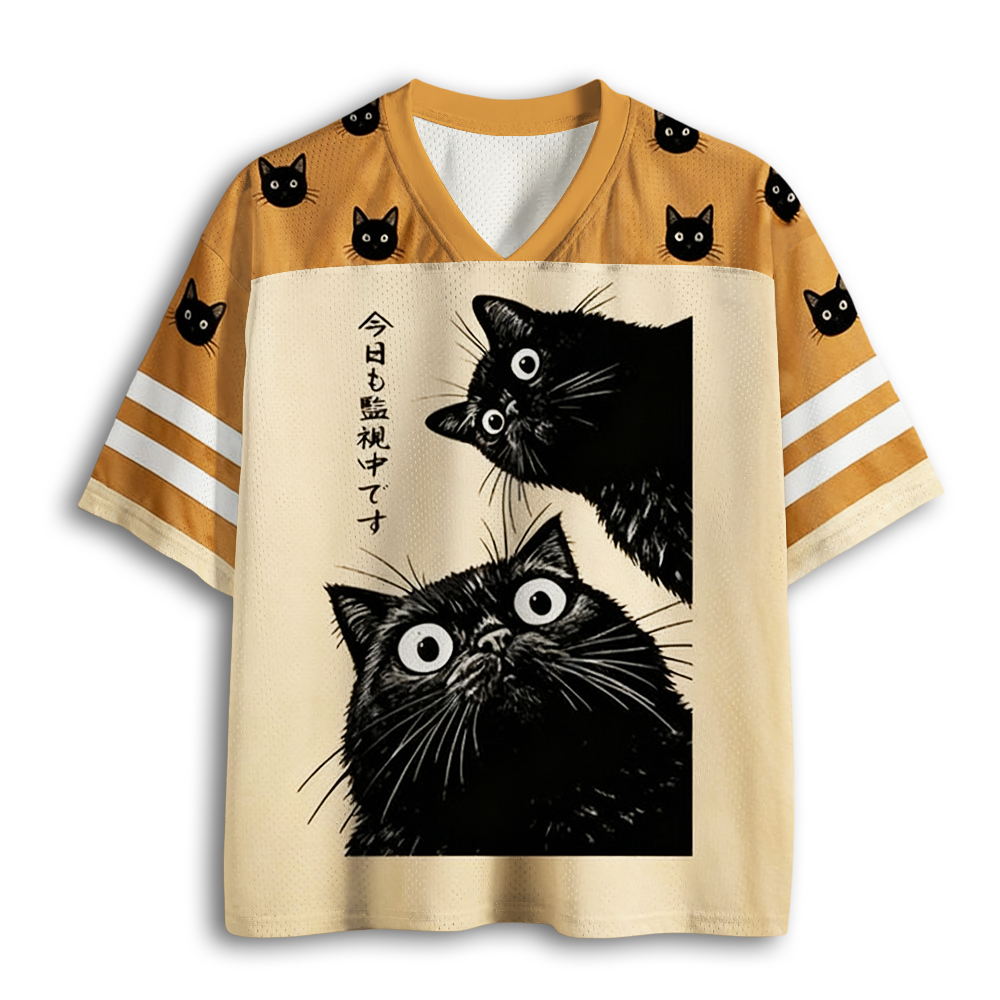 Baddiecat The Cat Is Watching Today Mesh Jersey