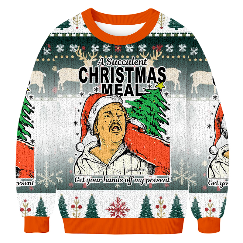 Baddieca Juicy Christmas Feast Christmas Ugly Sweatshirt