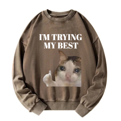 I'm Trying My Best Washed Sweatshirt