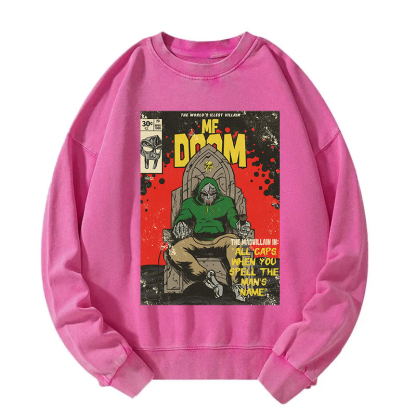 Rapper Doom Hip Hop Washed Sweatshirt