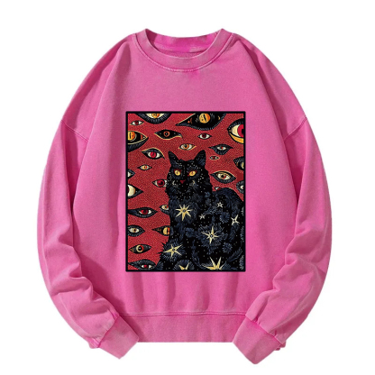 Mysterious Cat Washed Sweatshirt