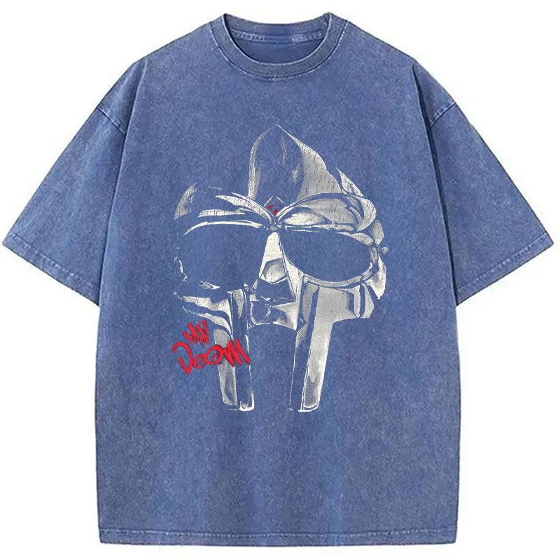 Mf DOOM Halftone Illustration Washed T-Shirt