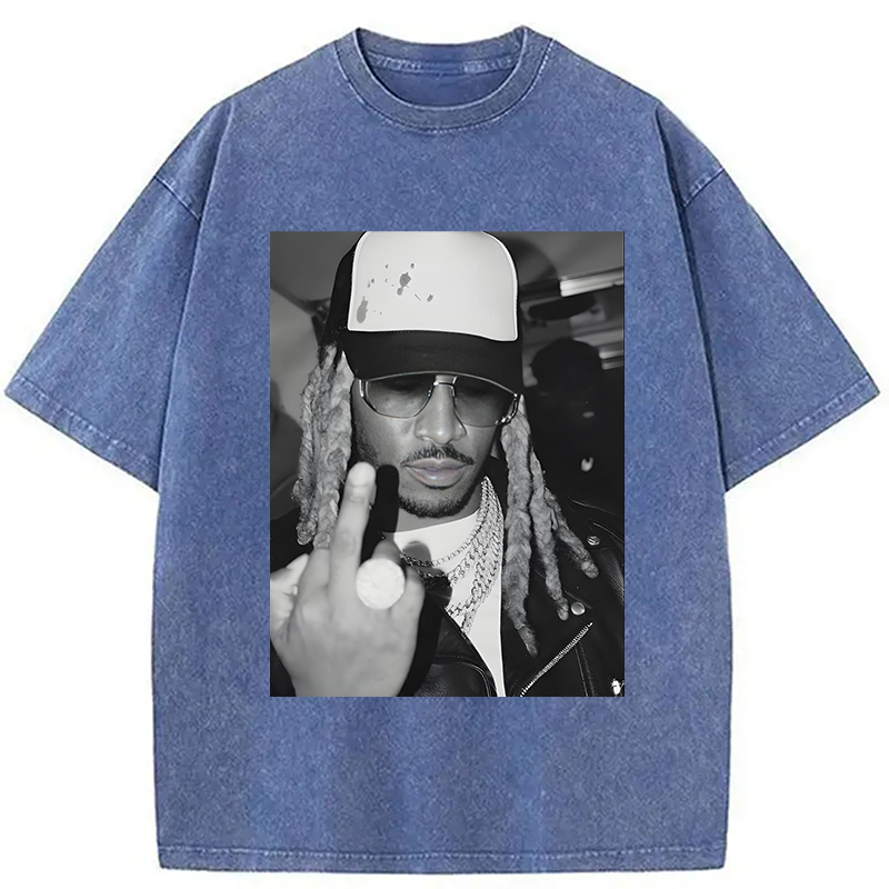Retro Future Hiphop Rapper Washed T-Shirt
