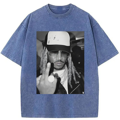 Retro Future Hiphop Rapper Washed T-Shirt