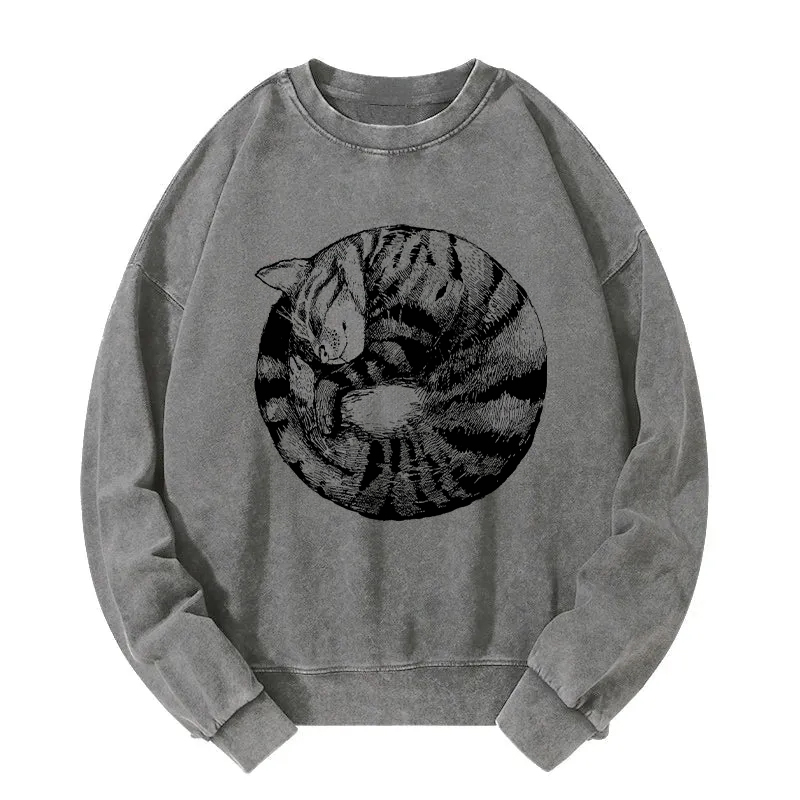 Cat's Circle Washed Sweatshirt