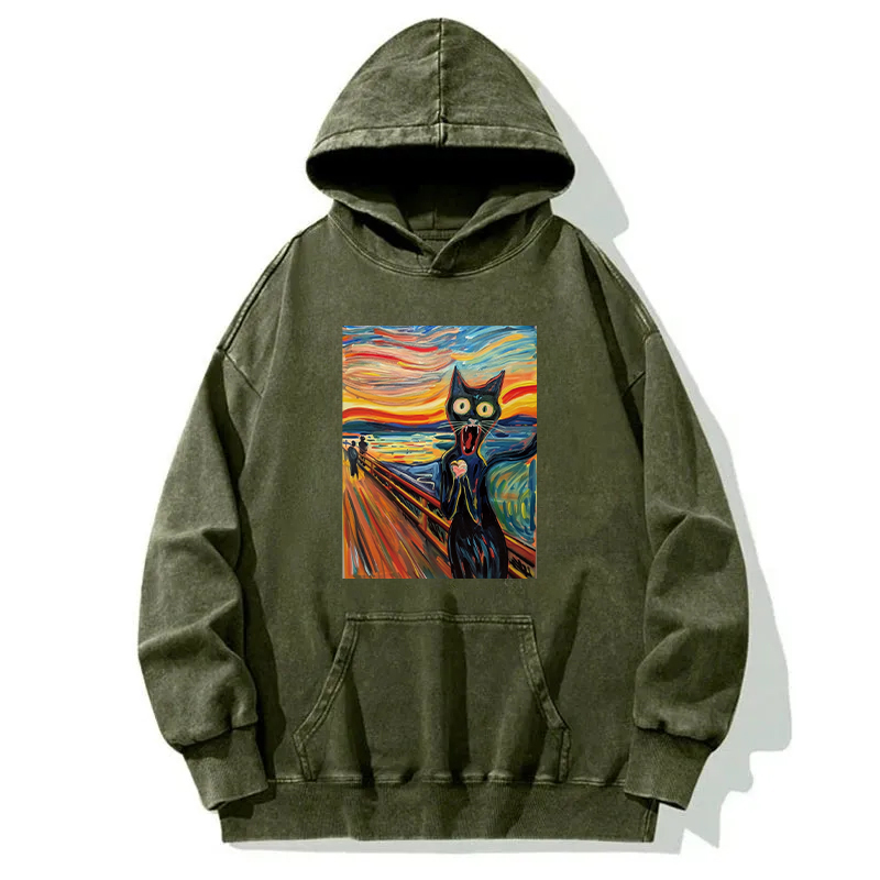 Screaming Cat Washed Hoodie