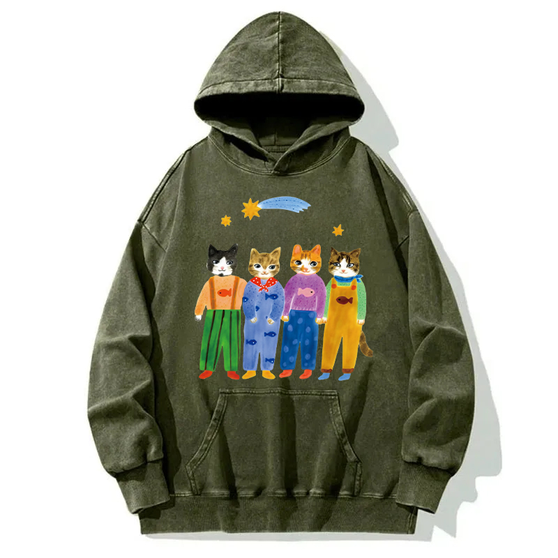 Childlike Cat Washed Hoodie