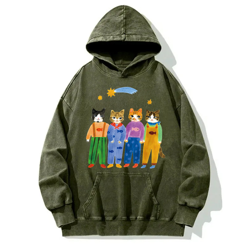 Childlike Cat Washed Hoodie