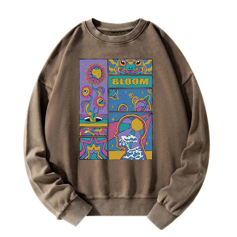 Color Bloom Washed Sweatshirt