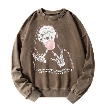 The Statue Blowing Bubble Washed Sweatshirt