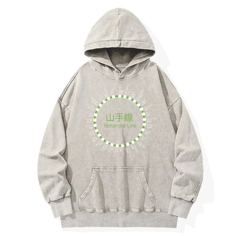 Yamanote Line Stations Circle Washed Hoodie