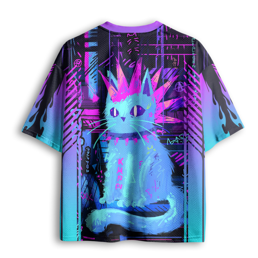 Baddiecat Punk Cat Mesh Jersey