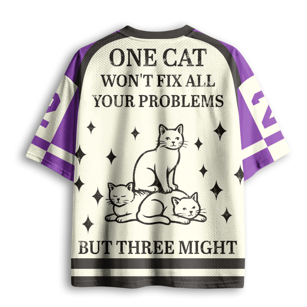 Baddiecat Cats Can Solve Everything Mesh Jersey