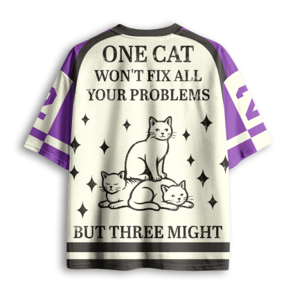 Baddiecat Cats Can Solve Everything Mesh Jersey