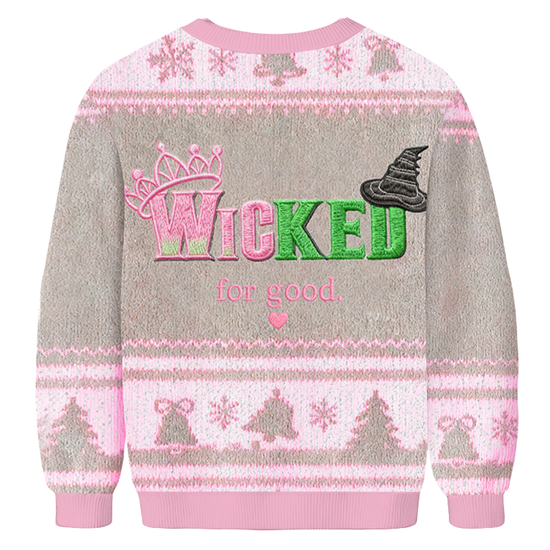 Baddiecat Wicked For Good Christmas Ugly Sweatshirt