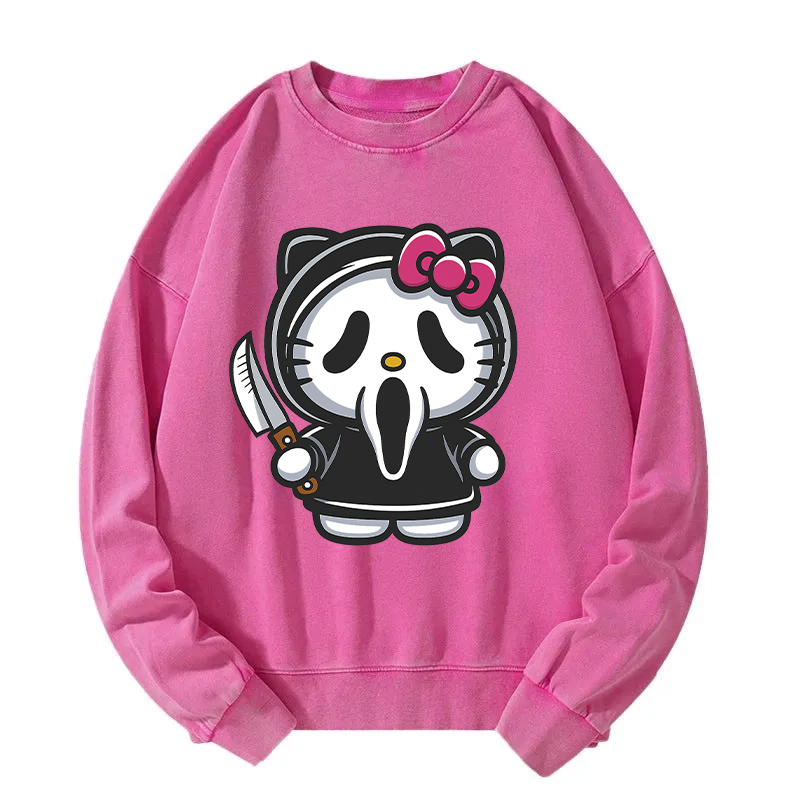 Scream Kitty Halloween Washed Sweatshirt